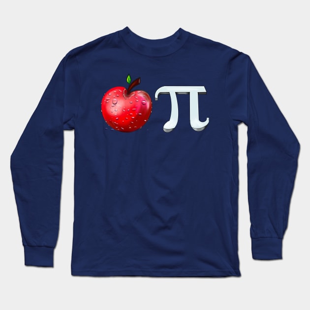 Apple Pi - funny physics mathematics student maths teacher gift humor humour pun. Mathematical constant pi in 3d Long Sleeve T-Shirt by Artonmytee